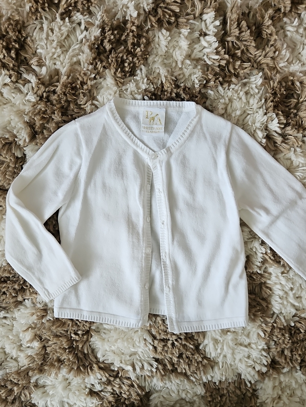 Petit Àmi White Knit Button-Front Cardigan | Size 4T
